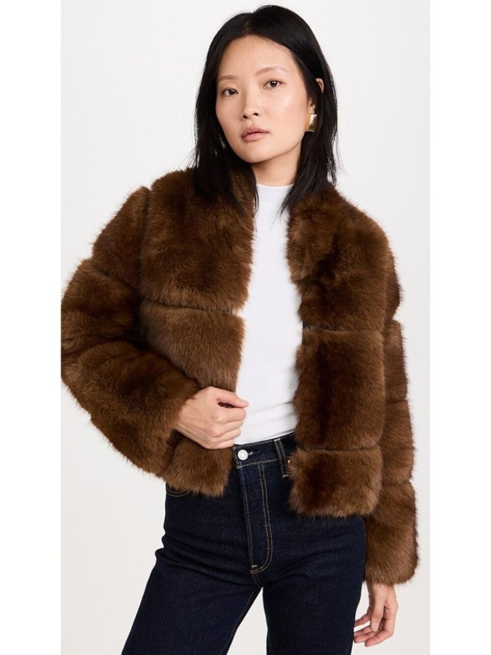 APPARIS Women's Mink Sai Short Coat Size L